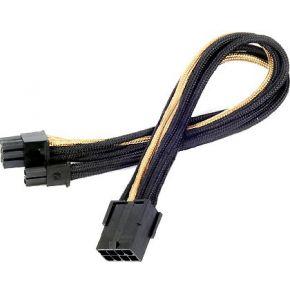 SilverStone SST-PP07-PCIBG - Voeding verlengkabel 25cm 8pin op PCI-E 6+2pin, zwart/goud