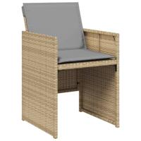 9-delige Tuinset met kussens poly rattan gemengd beige - thumbnail