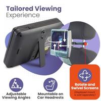 Draagbare DVD Speler Auto - Set van 2 Spelers - 9 Inch Scherm - Met Accu voor 1,5 uur Speeltijd (MPD298) - thumbnail