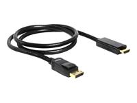 Delock 82586 DisplayPort-kabel HDMI Aansluitkabel HDMI-A-stekker, DisplayPort-stekker 1 m Zwart Verdraaid, Vergulde steekcontacten, Afgeschermd (drievoudig) - thumbnail