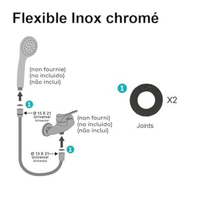 Doucheslang Edouard Rousseau Roestvrij staal