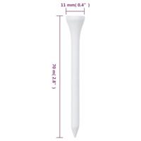 VidaXL 1000 st golftees 70 mm bamboe wit - thumbnail