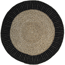 HSM Collection vloerkleed Seff - naturel/zwart - 120x120 cm - Leen Bakker