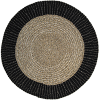 HSM Collection vloerkleed Seff - naturel/zwart - 120x120 cm - Leen Bakker - thumbnail