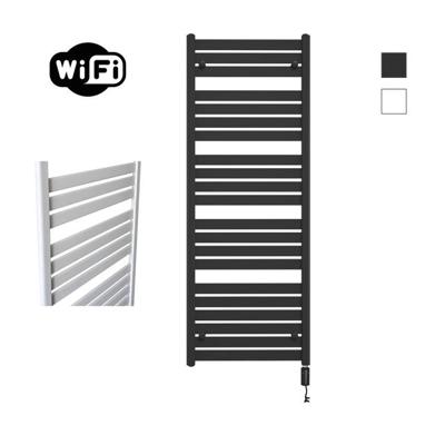 Elektrische Radiator Sanicare HWV - Moda Met Wifi 160x60 cm Mat Zwart 1159W Met Thermostaat Zwart Rechtsonder Sanicare