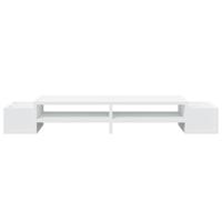 VidaXL Monitorstandaard met opbergruimte 100x27x15 cm bewerkt hout wit - thumbnail