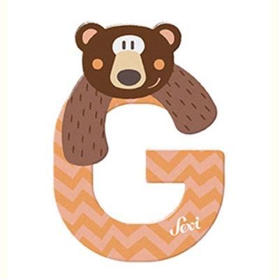 Sevi dierenletter G 10 cm zalmroze/bruin Sevi dierenletter G 10 cm zalmroze/bruin