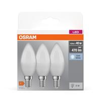 OSRAM HOMELIGHTING 4058075429680 LED-lamp Energielabel F (A - G) E14 Kaars 4.9 W = 40 W Neutraalwit (Ø x l) 37 mm x 100 mm 3 stuk(s) - thumbnail