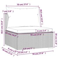 5-delige Loungeset met kussens poly rattan bruin - thumbnail