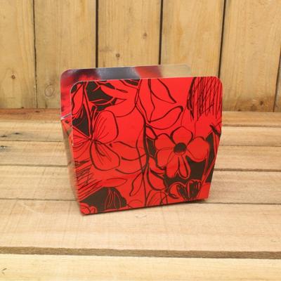 Bonbon doosjes - Chocolade doosje - Rood bloem LAAG - 12 stuks