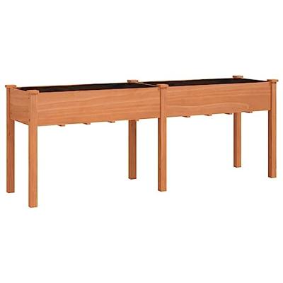 Plantenbak met voering 203x53x76 cm massief vurenhout bruin
