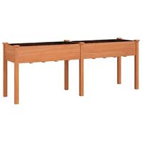 Plantenbak met voering 203x53x76 cm massief vurenhout bruin - thumbnail