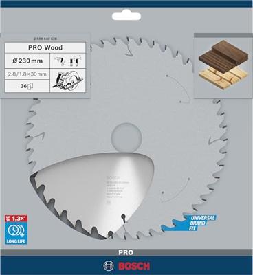 Bosch Professional Cirkelzaagblad PRO Wood | Ø 230 x 2,8 x 30mm 36T - 2608640628 Bosch Professional Cirkelzaagblad PRO Wood | Ø 230 x 2,8 x 30mm 36T - 2608640628