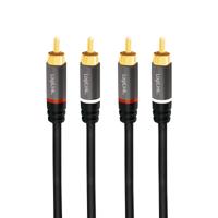 LogiLink CA1201 Cinch Audio Aansluitkabel 0.5 m Zwart Afgeschermd, Kleurcodering - thumbnail