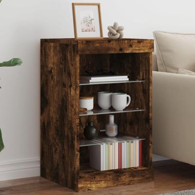 Dressoir met LED-verlichting 41x37x67 cm gerookt eikenkleurig Dressoir met LED-verlichting 41x37x67 cm gerookt eikenkleurig