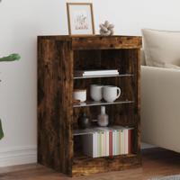 Dressoir met LED-verlichting 41x37x67 cm gerookt eikenkleurig - thumbnail