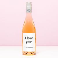 Wijnfles I love you and your penis - Rosé (Blush Rosé) - thumbnail
