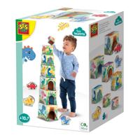 SES stapelblokken toren met dino figuren - thumbnail