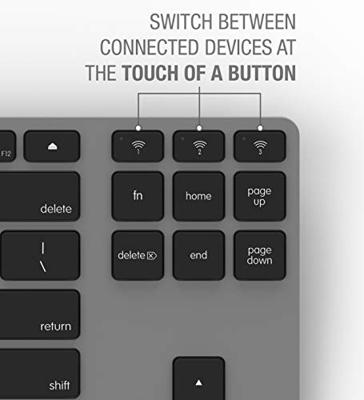 Matias Draadloos Toetsenbord US QWERTY zonder Numpad voor MacBook space grey