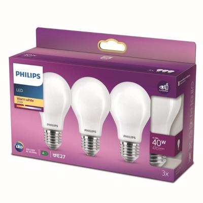 Philips 4,5W - E27 - 2700K - 470 lumen set van 3 - 929001242959