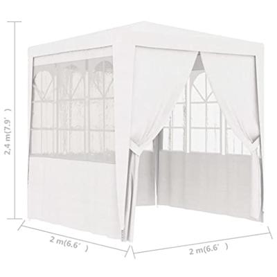 Partytent met zijwanden professioneel 90 g/m 2x2 m wit - thumbnail