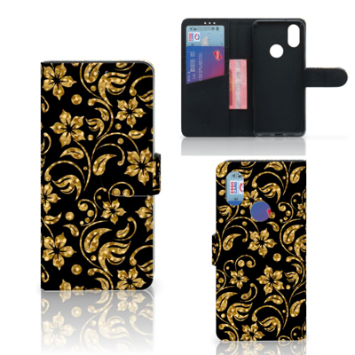 Xiaomi Mi A2 Hoesje Gouden Bloemen Xiaomi Mi A2 Hoesje Gouden Bloemen