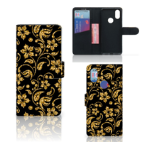 Xiaomi Mi A2 Hoesje Gouden Bloemen - thumbnail