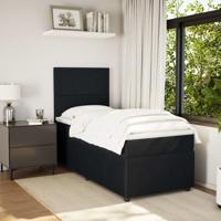 Boxspring met matras fluweel zwart 140x190 cm - thumbnail