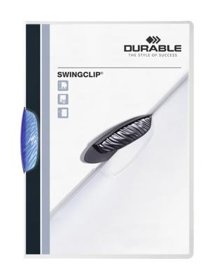 Durable klemmap Swingclip transparant blauw