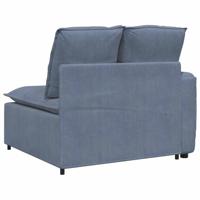 Modulaire bank Armleuning eindmodule met kussens 100 cm blauw - thumbnail