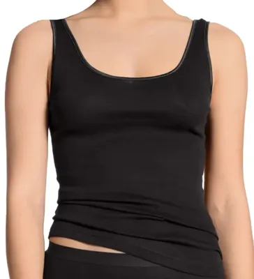 Dames singlet / Hemd - 32286 - Biologisch katoenen onderhemd - Brede bandjes - Wit - Zwart - Huidskleur