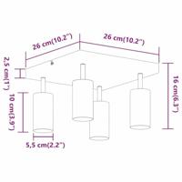 VidaXL Plafondspot met schijnwerpers zwart 26 x 26 x 16 cm metaal - thumbnail