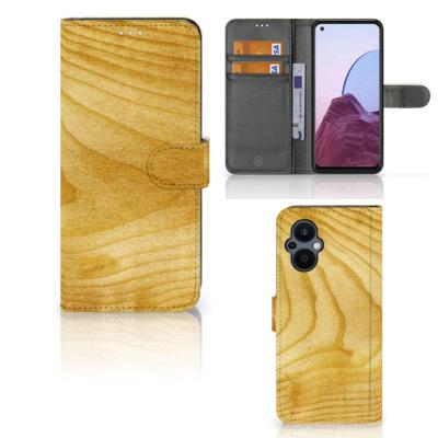 OPPO Reno 8 Lite | OnePlus Nord N20 | Book Style Case | Licht Hout OPPO Reno 8 Lite | OnePlus Nord N20 | Book Style Case | Licht Hout