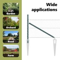 VidaXL Afrasteringspaal groen 10 x 0,4 m (36 mm gaas) staal en pvc - thumbnail