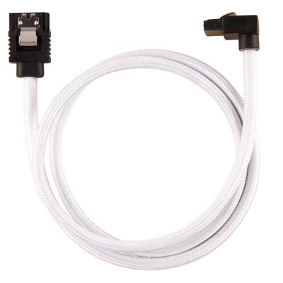 Corsair Premium SATA3-kabel, schuin/recht (6 Gbps, 60 cm, 90 graden), met ommanteling, wit