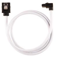 Corsair Premium SATA3-kabel, schuin/recht (6 Gbps, 60 cm, 90 graden), met ommanteling, wit - thumbnail
