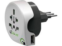 Secomp 19071580 netstekker adapter Universeel Type F Wit - thumbnail