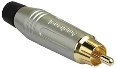 Amphenol ACPR-SBK Cinch-connector Stekker, recht Aantal polen: 2 Mono Zilver 1 stuk(s)