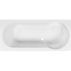 Ben Lazio 2.0 inbouw douchebad met ligzijde links hoek rechts 170x75cm glans wit acryl