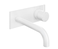 Hotbath Cobber afbouwdeel inbouw wastafelmengkraan met achterplaat en 18 cm uitloop mat wit CB006EXT18WH - thumbnail