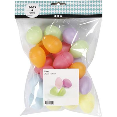 Creativ Company Plastic eieren gekleurd, 24st.