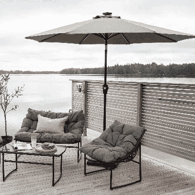 Nohr Parasol 'Bryttany' LED, 270cm, kleur Grijs