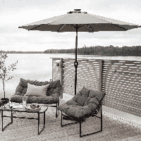 Nohr Parasol 'Bryttany' LED, 270cm, kleur Grijs - thumbnail