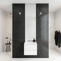 MONDIAZ DENTA 60 badmeubel talc 2 lades wastafel midden 1 kraangat - thumbnail