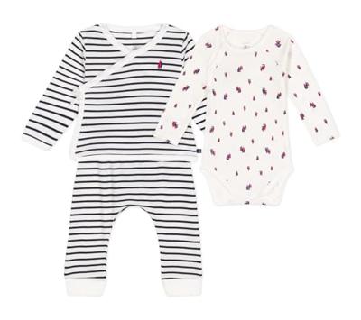 3-delige babyset PETIT BATEAU blauw, gestreept 3-delige babyset PETIT BATEAU blauw, gestreept