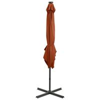 Zweefparasol met paal en LED-verlichting 250 cm terracottakleur - thumbnail