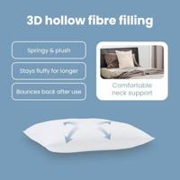 VidaXL Hoofdkussen met kussen wit katoen en polyester - thumbnail