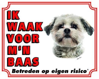 Shih Tzu Waakbord - Ik waak voor mijn baas Shih Tzu Waakbord - Ik waak voor mijn baas