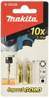 Makita Accessoires Xtt slagschroefbit Lengte 25mm Opname 1/4 Bit maat T30 - B-28438 - thumbnail