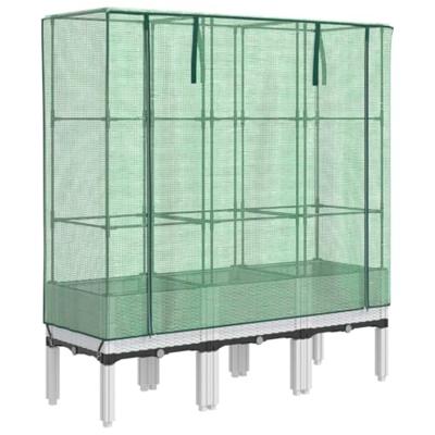 Plantenbak verhoogd met kashoes 120x40x140 cm rattanlook